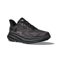 HOKA clifton 9 women's running shoe in black.