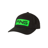PING junior tour classic golf hat in black/electric green.