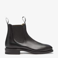 A pair of R.M. Williams Comfort Craftsman chelsea boots in black.