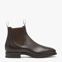 A pair of R.M. Williams Comfort Craftsman chelsea boots in chestnut brown.