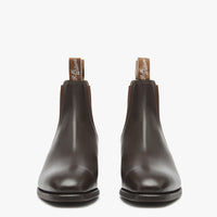 A pair of R.M. Williams Comfort Craftsman chelsea boots in chestnut brown.