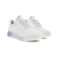 ECCO Golf S Three women's golf shoes in white/dusty blue.