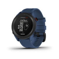 Garmin Approach S12 tidal blue fitness watch.