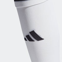 adidas Team sock sleeve in white. Football sock from adidas that goes over shin guards and over base socks like grip socks when playing