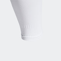 adidas Team sock sleeve in white. Football sock from adidas that goes over shin guards and over base socks like grip socks when playing