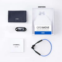 Shokz OpenMove running headphones - blue & black colour - showing what's in the box